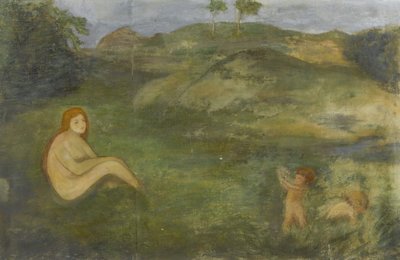 Nymphe dans la prairie représentant l